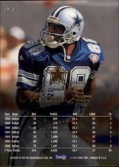 Back Of Card | Michael Irvin Football Cards 1995 Fleer Flair Preview