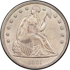 1861 Coins Seated Liberty Dollar Prices