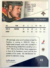 Backside | Olli Jokinen Hockey Cards 2003 ITG Toronto Star