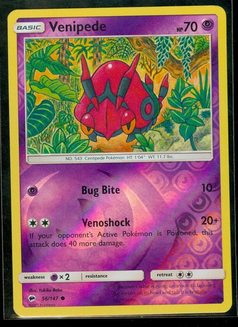 Venipede [Reverse Holo] #56 Pokemon Burning Shadows