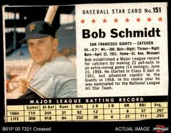 Bob Schmidt [Hand Cut] #151 Baseball Cards 1961 Post Cereal Prices