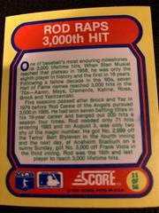 Rod Raps 3,000th Hit Baseball Cards 1988 Score Magic Motion Great Moments in Baseball Prices