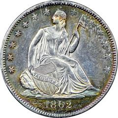 1862 [PROOF] Coins Seated Liberty Half Dollar Prices