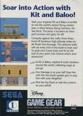 Disney'S TaleSpin - Back | TaleSpin Sega Game Gear