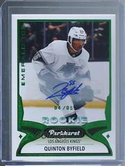 Quinton Byfield [Emerald Ice Autograph] #329 Hockey Cards 2021 Parkhurst Prices