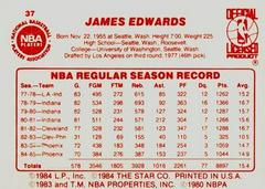 Back Side | James Edwards Basketball Cards 1986 Star