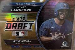 Wyatt Langford [Orange] Baseball Cards 2023 Bowman Draft Night Prices