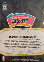 Card Back | David Robinson [Holo] Basketball Cards 2020 Panini Donruss Optic Winner Stays