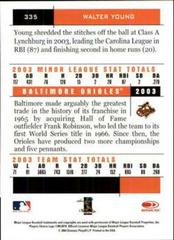 Back | Walter Young Baseball Cards 2004 Donruss Team Heroes