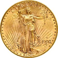1908 D [MOTTO] Coins Saint-Gaudens Gold Double Eagle Prices