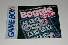 Boggle Plus - Manual | Boggle Plus GameBoy