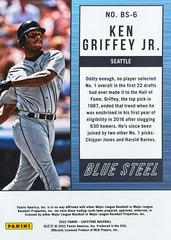 Card Back | Ken Griffey Jr. Baseball Cards 2022 Panini Capstone Blue Steel