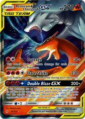 Reshiram & Charizard GX Tag Team Rainbow Gold Metal Pokemon Card