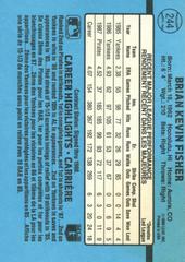 Reverse | Brian Fisher Baseball Cards 1988 Leaf