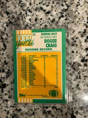 Back [No Disclaimer] | Roger Craig Football Cards 1990 Topps 1000 Yard Club