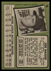 Back | Joe Hague Baseball Cards 1971 Topps