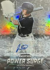 Jackson Merrill [Autograph Silver Prizm] #PS-JM Baseball Cards 2021 Panini Prizm Draft Picks Power Surge Prices