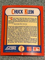 Chuck Klein #50 Baseball Cards 1990 Score the MVP's Prices