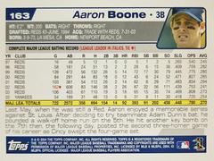 Rear | Aaron Boone Baseball Cards 2004 Topps Opening Day