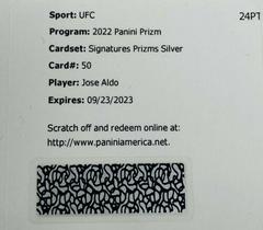 Jose Aldo [Silver] Ufc Cards 2022 Panini Prizm UFC Signatures Prices