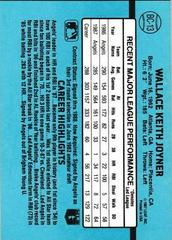 Back Of Card | Wally Joyner Baseball Cards 1988 Donruss MVP