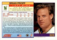 Back Of Card  | Brian Propp Hockey Cards 1991 Score American