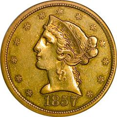 1857 S Coins Liberty Head Half Eagle Prices