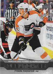 Tyson Foerster Hockey Cards 2023 Upper Deck Debut Dates Prices