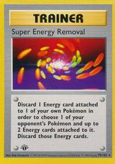 - NM rare SUPER ENERGY REMOVAL Base 79/102 Pokemon Card