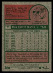 Back | Adam Frazier Baseball Cards 2024 Topps Heritage