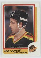 Rich Sutter #29 Hockey Cards 1986 Topps Prices