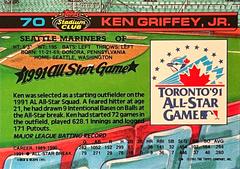 Card Back | Ken Griffey Jr. Baseball Cards 1992 Stadium Club S.E. Skydome