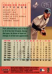 Rear | Chan Ho Park Baseball Cards 2002 Ultra