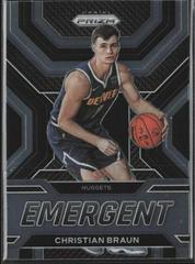 Christian Braun #21 Basketball Cards 2022 Panini Prizm Emergent Prices