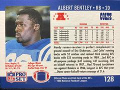 Back | Albert Bentley Football Cards 1990 Pro Set