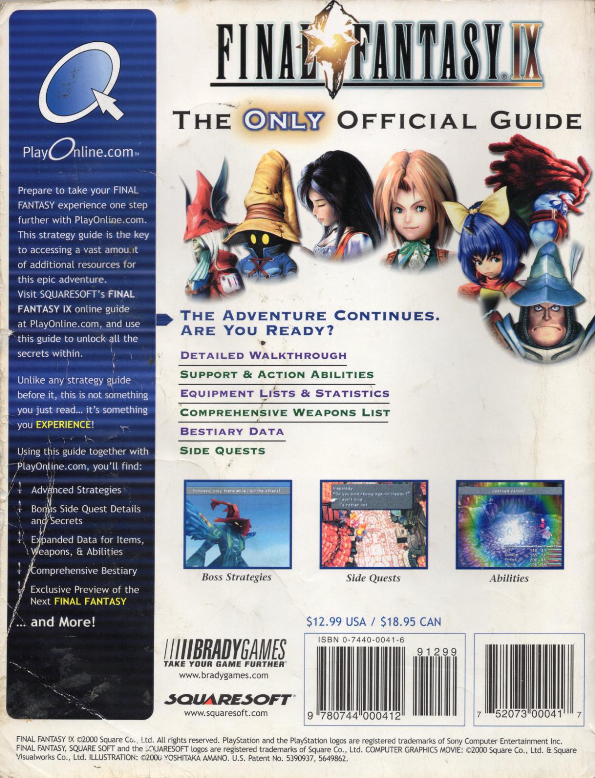 Final Fantasy IX [BradyGames] Prices Strategy Guide | Compare Loose ...