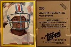 Andra Franklin #230 Football Cards 1982 Topps Stickers Prices