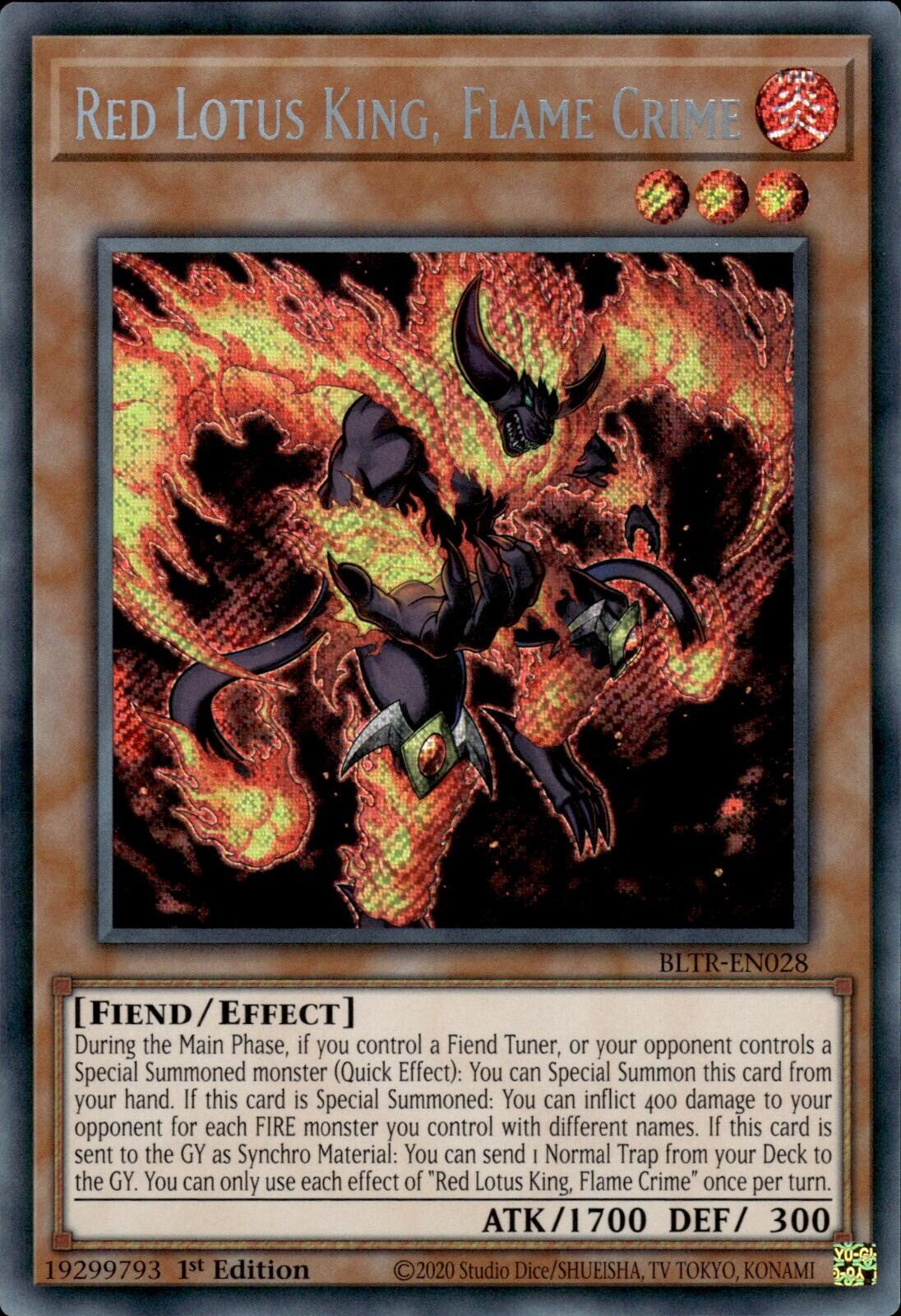 Red Lotus King, Flame Crime BLTR-EN028 YuGiOh Battles of Legend: Terminal Revenge