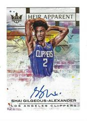 Shai Gilgeous Alexander #SGA Basketball Cards 2018 Panini Court Kings Heir Apparent Autographs Prices