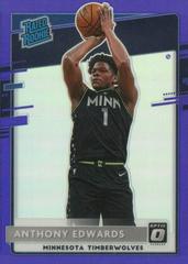 Anthony Edwards [Purple] Basketball Cards 2020 Panini Donruss Optic Prices