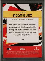 Card Back | Julio Rodriguez Baseball Cards 2022 Topps Fire