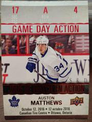 Auston Matthews Hockey Cards 2017 Upper Deck Tim Hortons Game Day Action Prices
