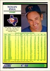 Back Of Card | Nolan Ryan Baseball Cards 1992 Score