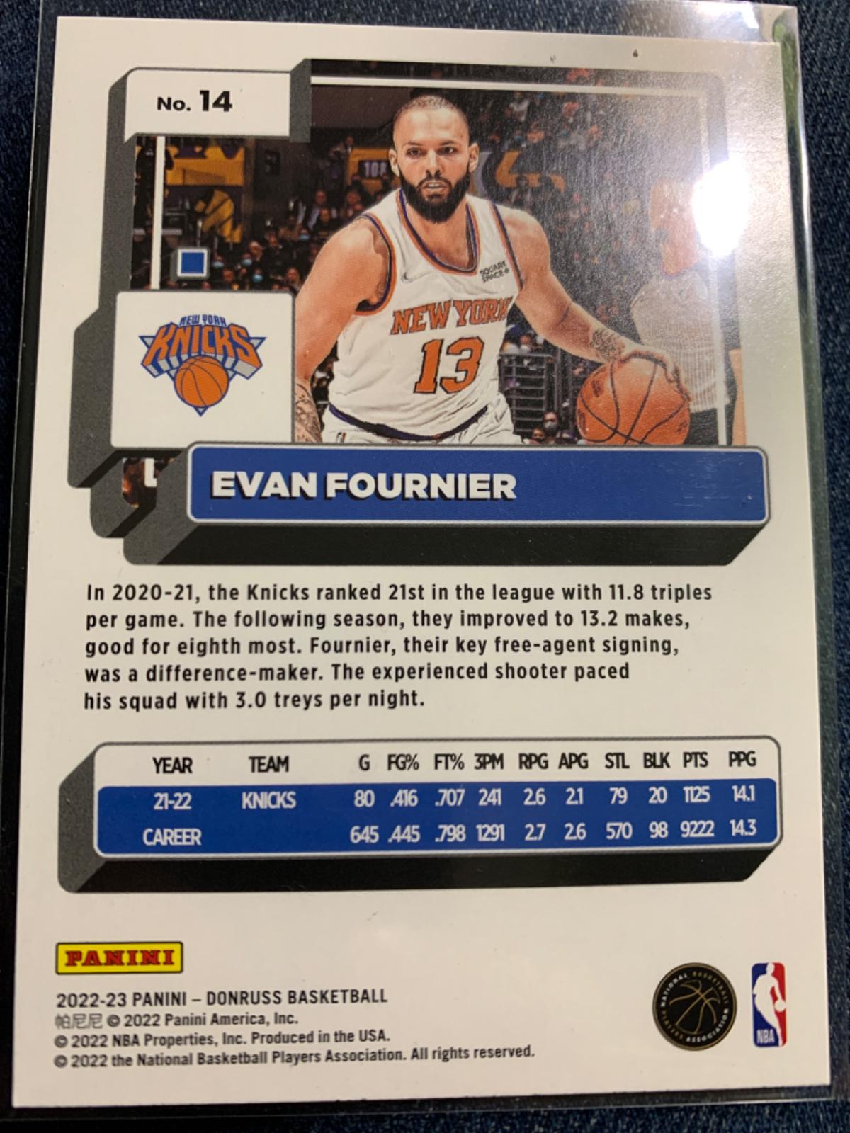 Evan Fournier [Green Laser] 14 Prices 2022 Panini Donruss