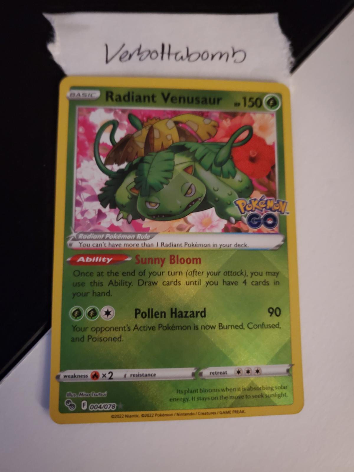 Radiant Venusaur [Reverse Holo] Ungraded Pokemon Go