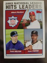 Albert Pujols, Todd Helton, Juan Pierre [2003 National League Hits Leaders] #344 Baseball Cards 2003 Topps Prices