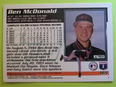 Reverse | Ben McDonald Baseball Cards 1995 Topps