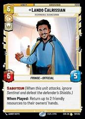 Lando Calrissian [Foil Hyperspace] #197 Star Wars Unlimited: Spark of Rebellion Prices