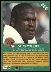 Back Of Card | Steve Wallace [Error Listed As DL on Front of Card] Football Cards 1991 Fleer
