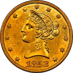 1853 O [PROOF] Coins Liberty Head Gold Eagle Prices